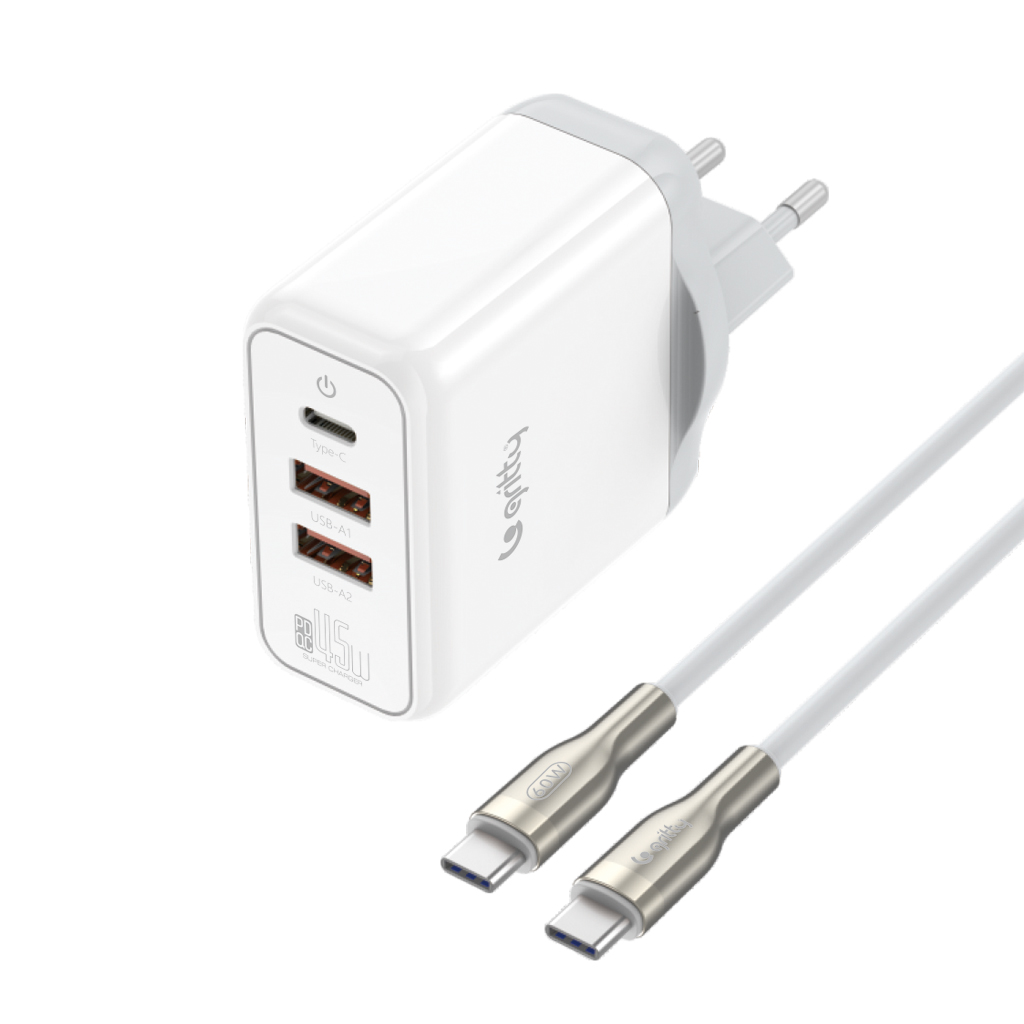 Gritty 33W GaN Hızlı Şarj  USB-C + USB-A